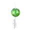 Barcana Macrame-Style Lighted Sphere Hanging Christmas Decoration - 14.25" - Green - Warm White - White Wire